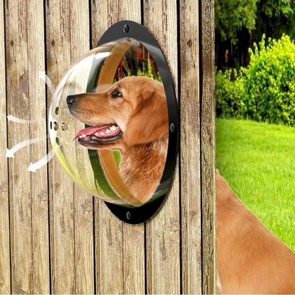 None Other - Fence Bubble Peek Window Playground Pet Dog Cat Fence Window 2 Pack Clear Domes